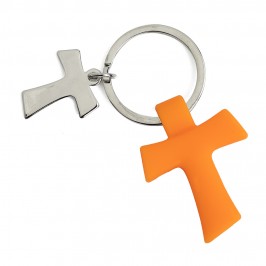 Rubber Keychain Tau Cross