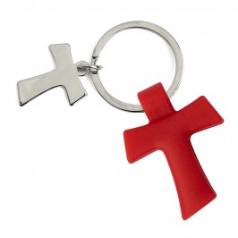 Rubber Keychain Tau Cross