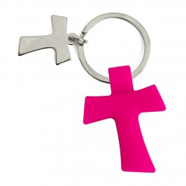 Rubber Keychain Tau Cross