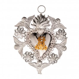 Votive Heart in Silver with...
