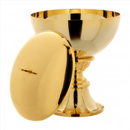 Tall Ciborium in Golden Brass