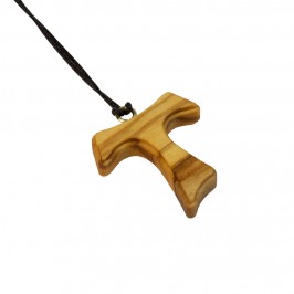 Tau Cross in Olive Wood