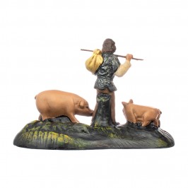 Shepherd with Pigs in...