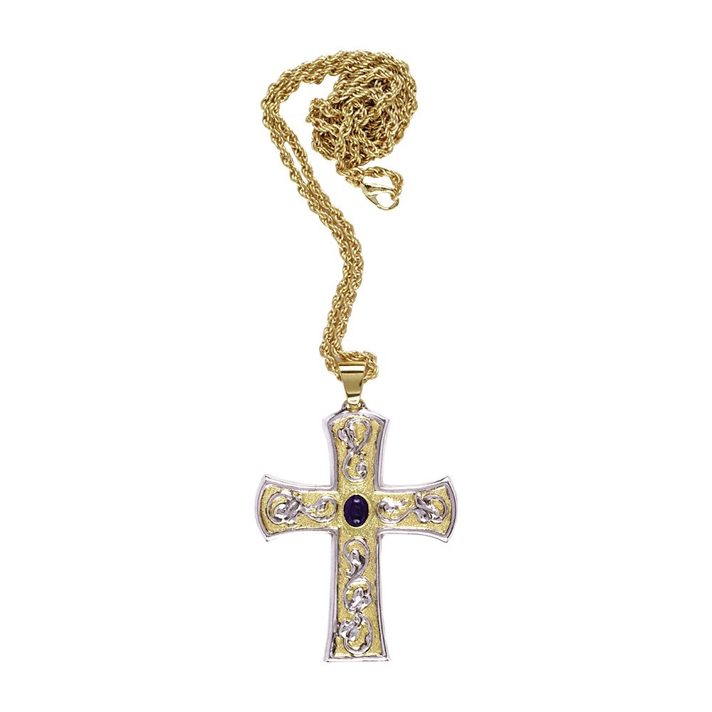 Pectoral cross with stone and chain